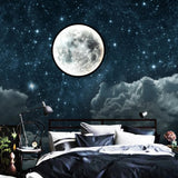 LED Moon Mirror - Aesthetic Mirror Decor with Lunar Illumination Moon Wall Lamp