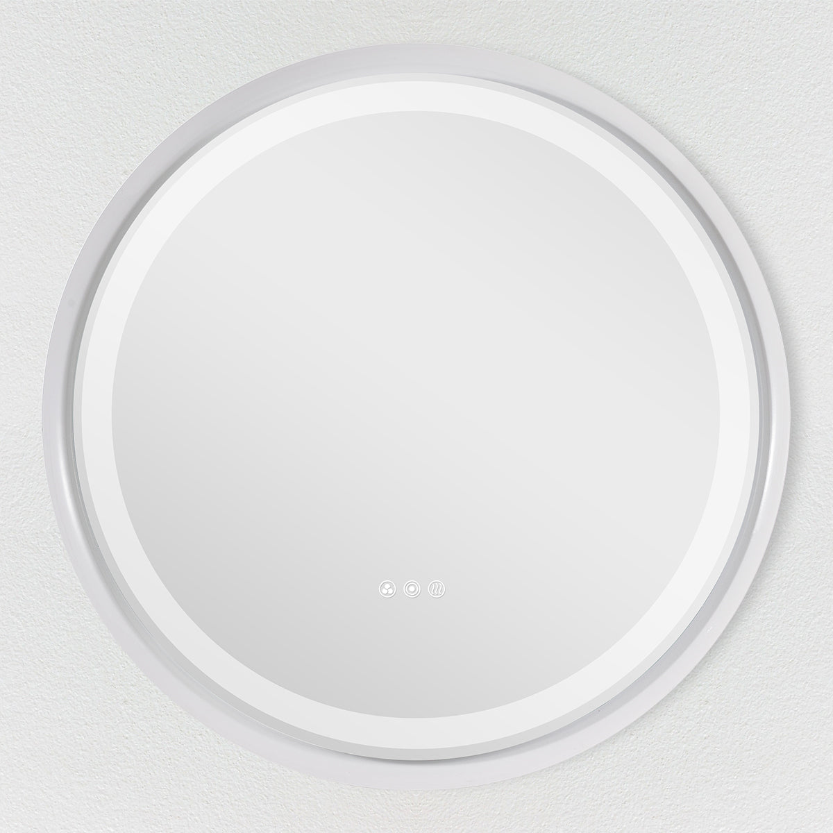 MOON MIRROR Round LED Bathroom Vanity Mirror with Lights,White Framed, Dual Front& Back Lights,Anti-Fog