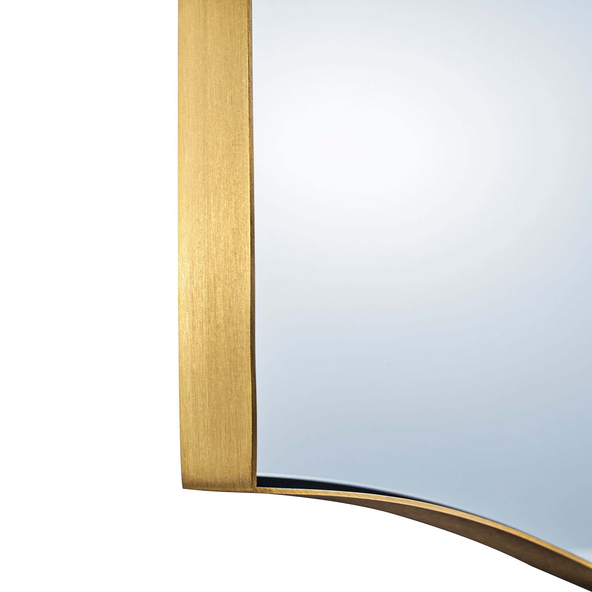 Curve Dual Arch Rectangular Scalloped  Bathroom Wall Mirror Brushed Gold |Stainless Steel Framed