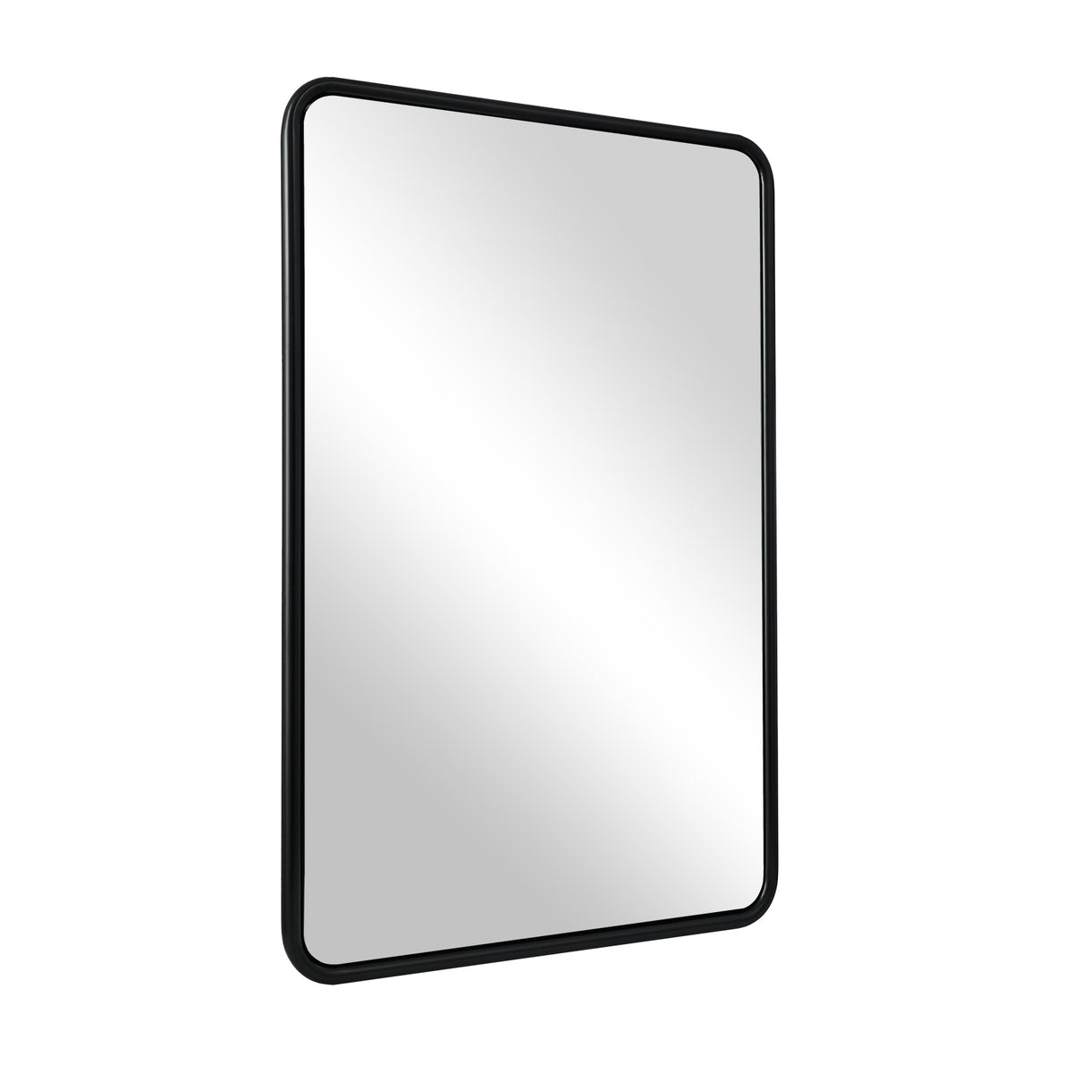 Contemporary Rectangle Bathroom Mirror |Rounded Stainless Steel Framed