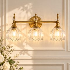 Contemporary Tulip Glass Shade Bathroom Vanity Light