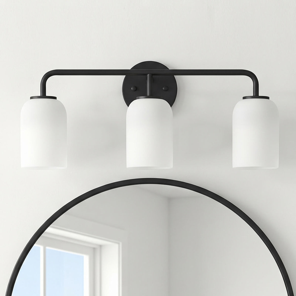 Modern Milk Glass Shade Vanity Light Wall Sconce