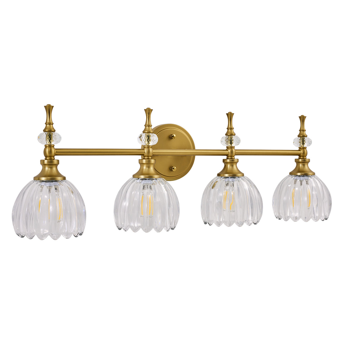 Contemporary Bathroom Vanity Light Fixtures with Tulip Glass Shade Sconces for Bath,Bedroom, Hallway