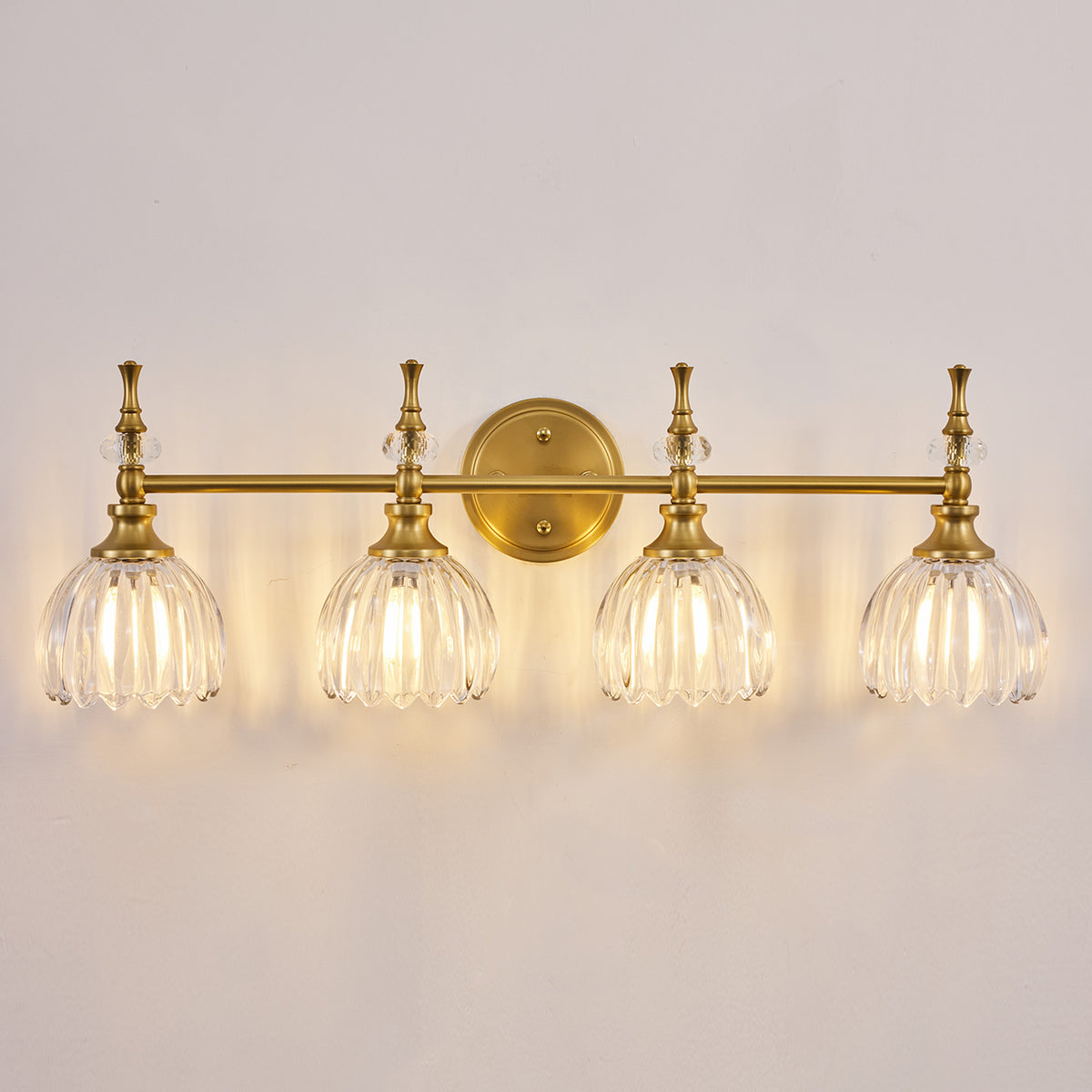 Contemporary Bathroom Vanity Light Fixtures with Tulip Glass Shade Sconces for Bath,Bedroom, Hallway