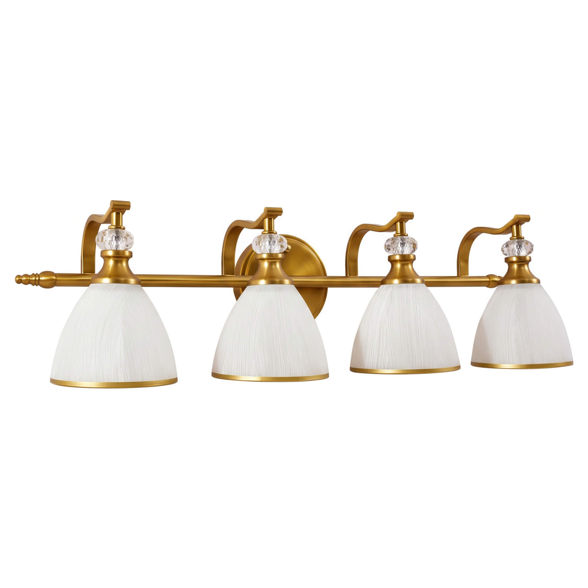 Vintage Frosted Trumpet Glass Shade Bathroom Vanity Light