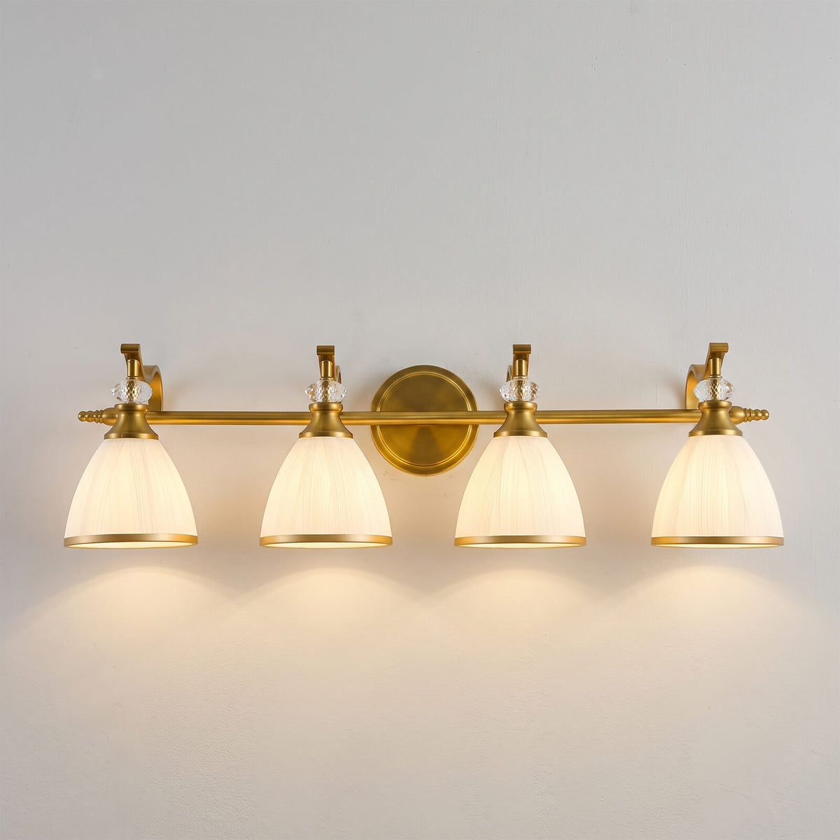 Vintage Frosted Trumpet Glass Shade Bathroom Vanity Light