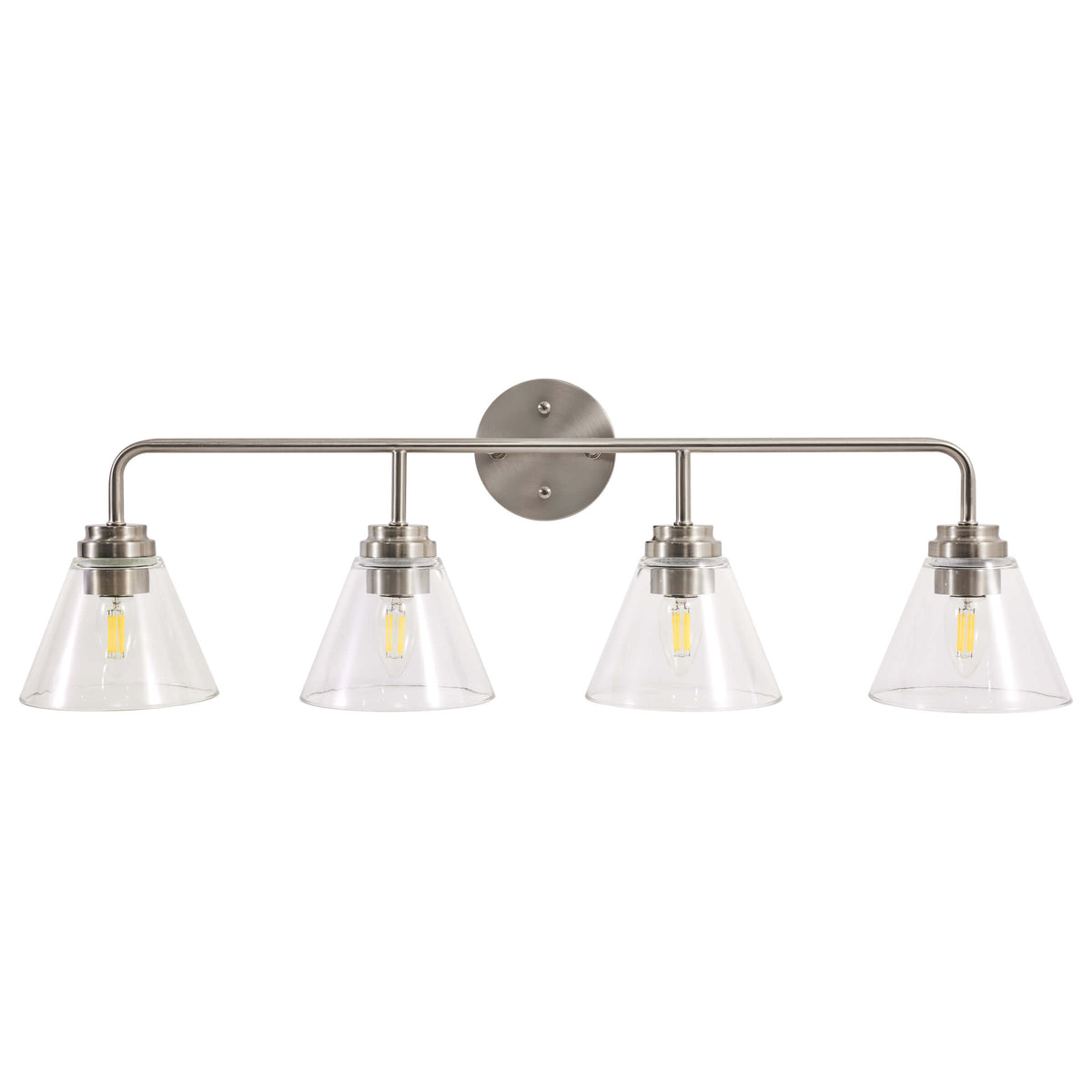 Modern Clear Cone Glass Shade Bathroom Vanity Light