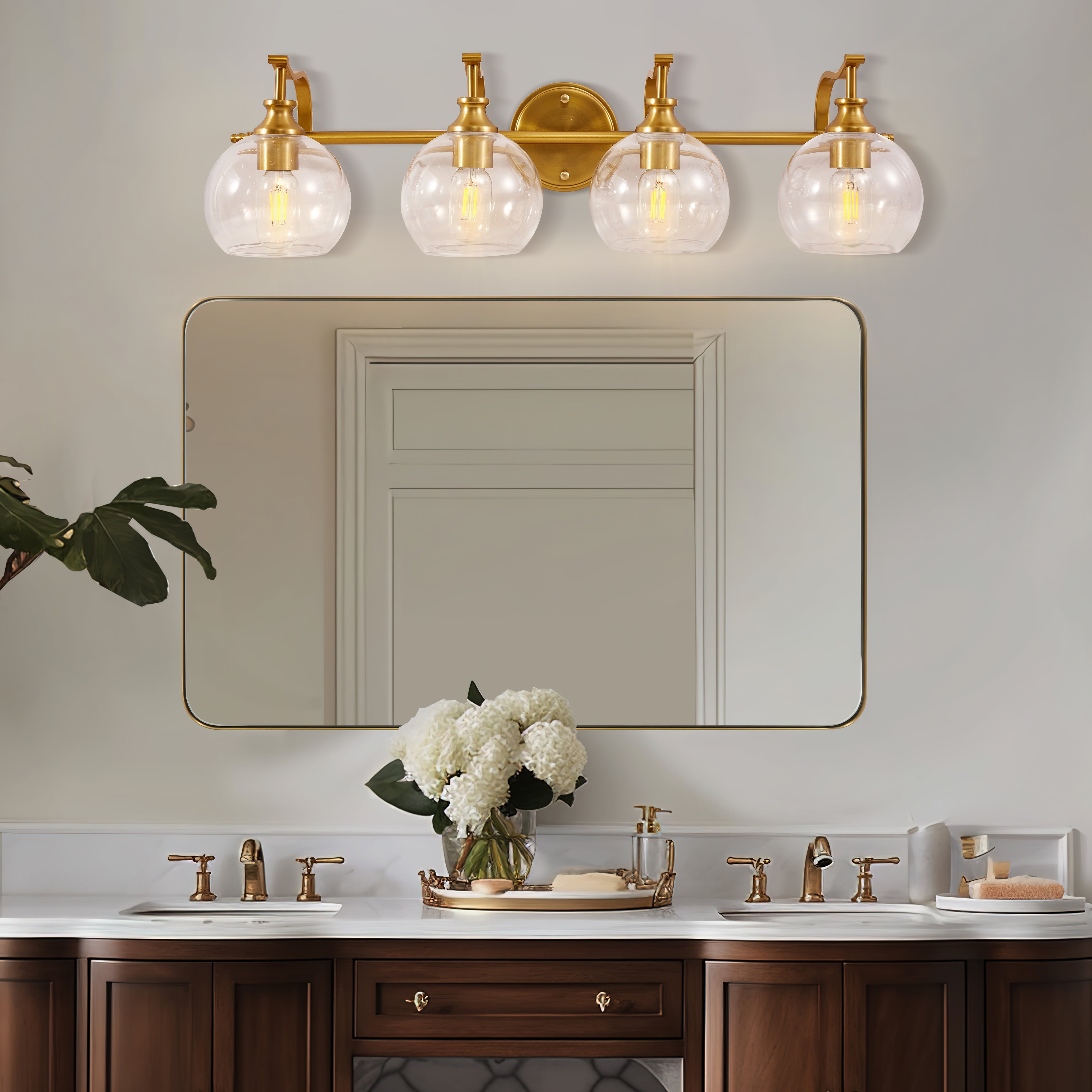 brushed gold wall sconces