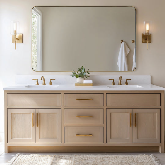 Modern Rounded Rectangle Mirror for Bathroom/ Vanity/ Wall | Stainless Steel Frame