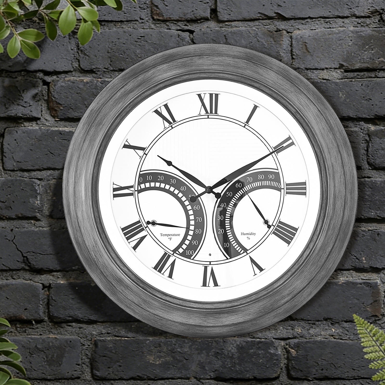Contemporary 24 Inch Large Outdoor Wall Clock Waterproof Illuminated Clock,Stripe Dial