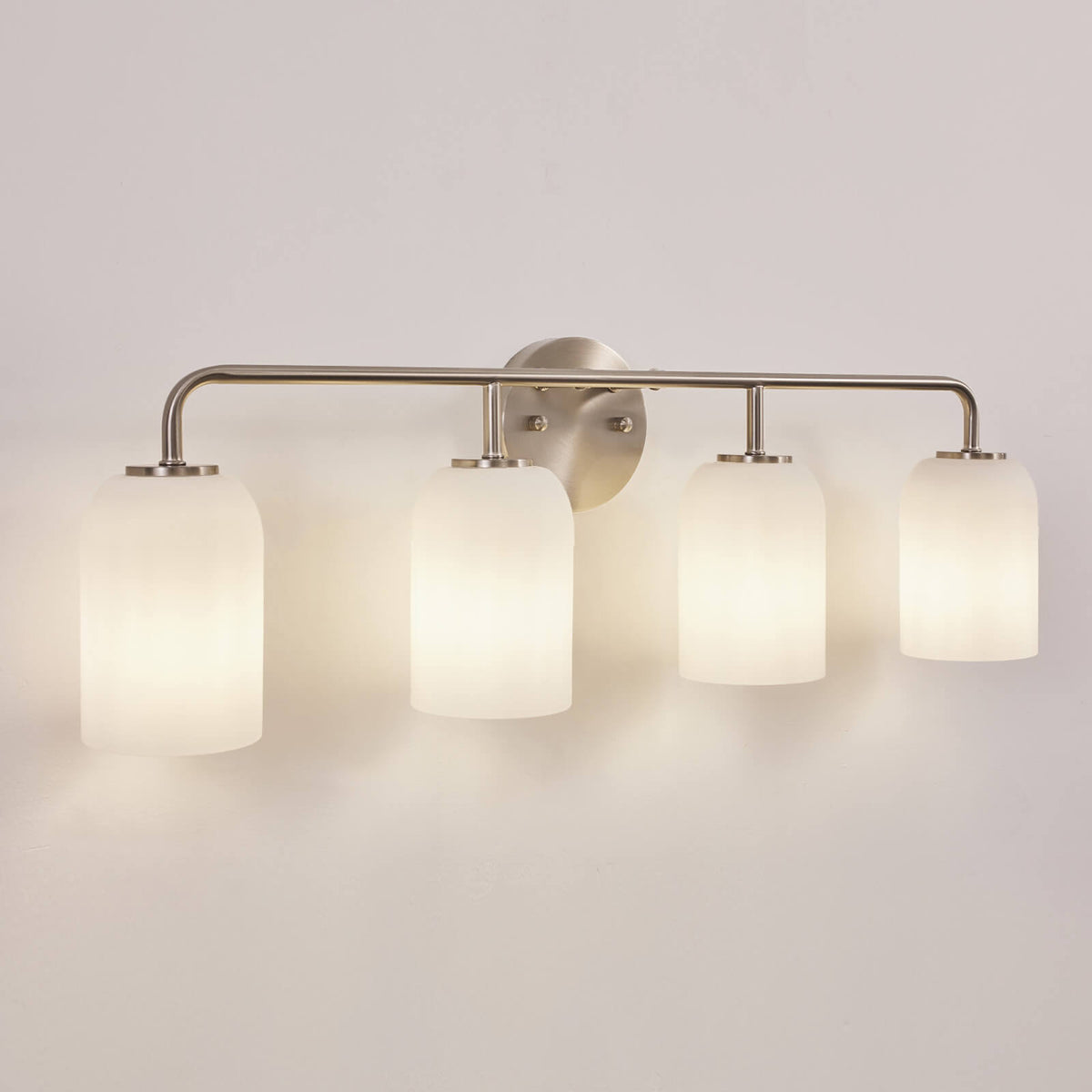Modern Milk Glass Shade Vanity Light Wall Sconce