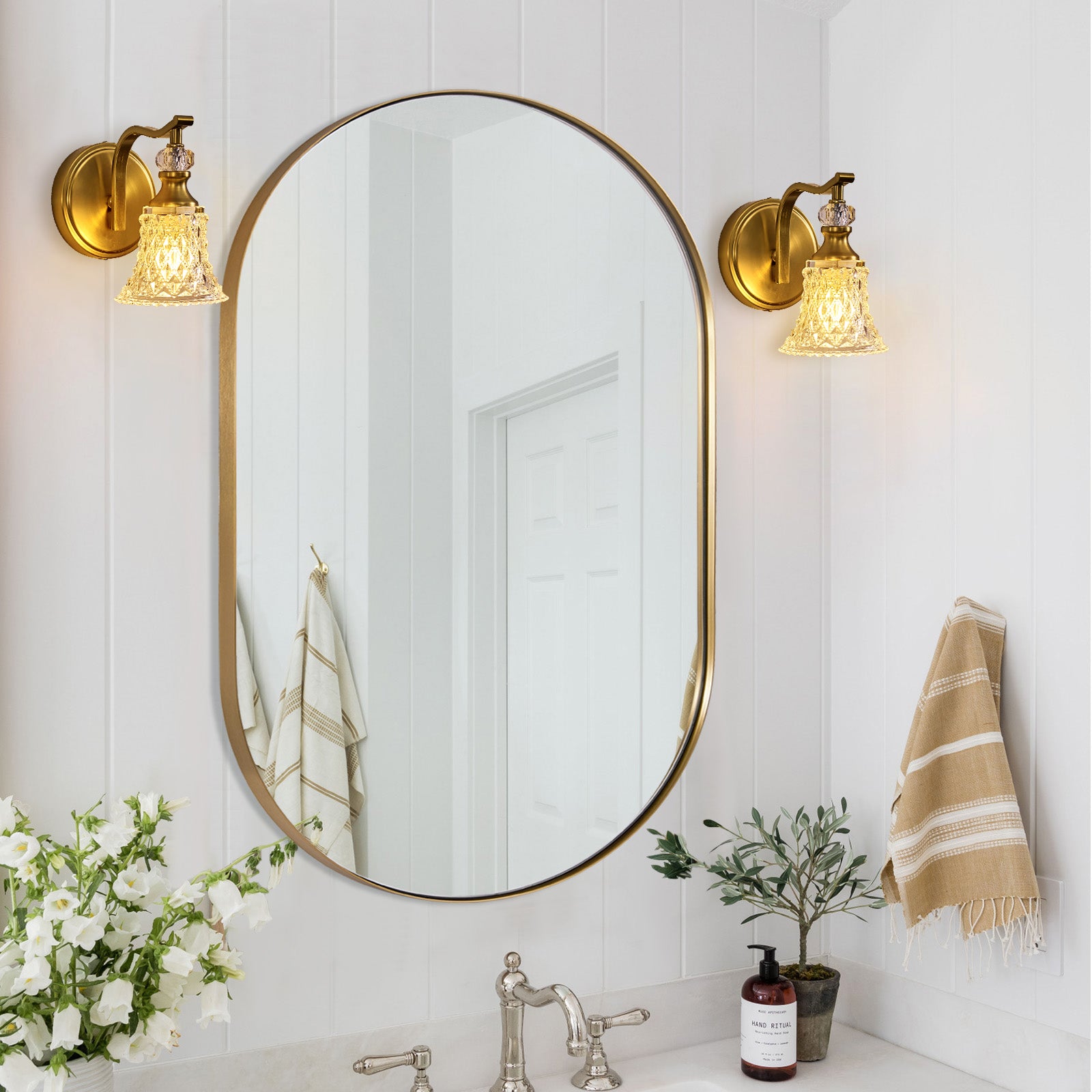 Luxury Gold Crystal Wall Sconces for Bathroom, Bedroom,Living Room