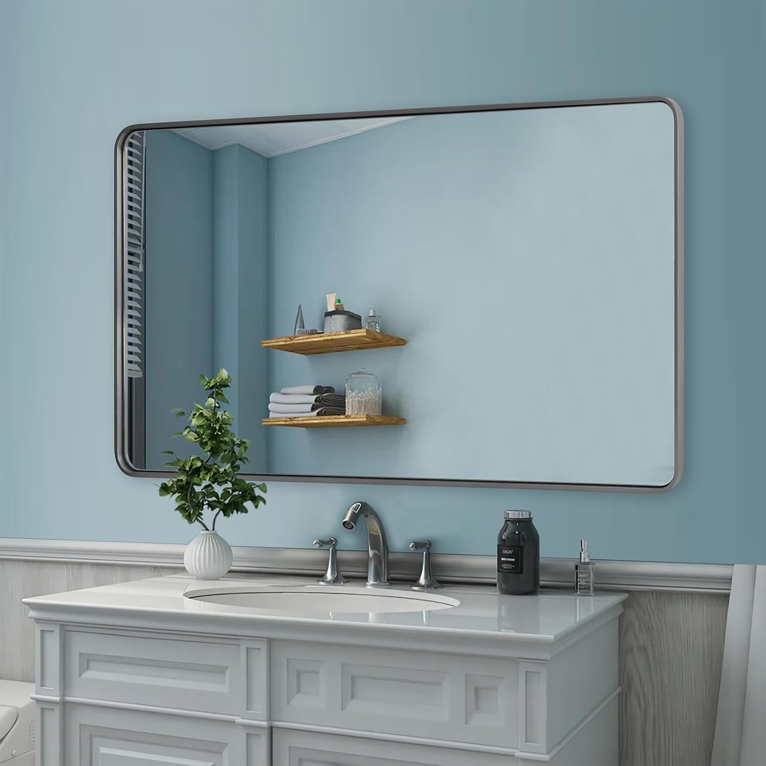 Antique Iron Framed Rectangular Mirrors for Bathroom/ Vanity