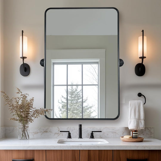 Modern Rectangle Pivot Mirror Adjustable Tilting Bathroom Mirror