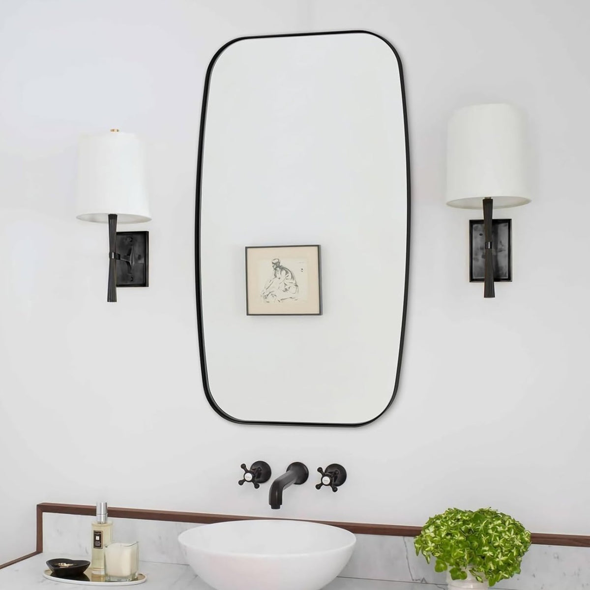Open Box Like New:Modern Oval Oblong Bathroom Vanity Mirror