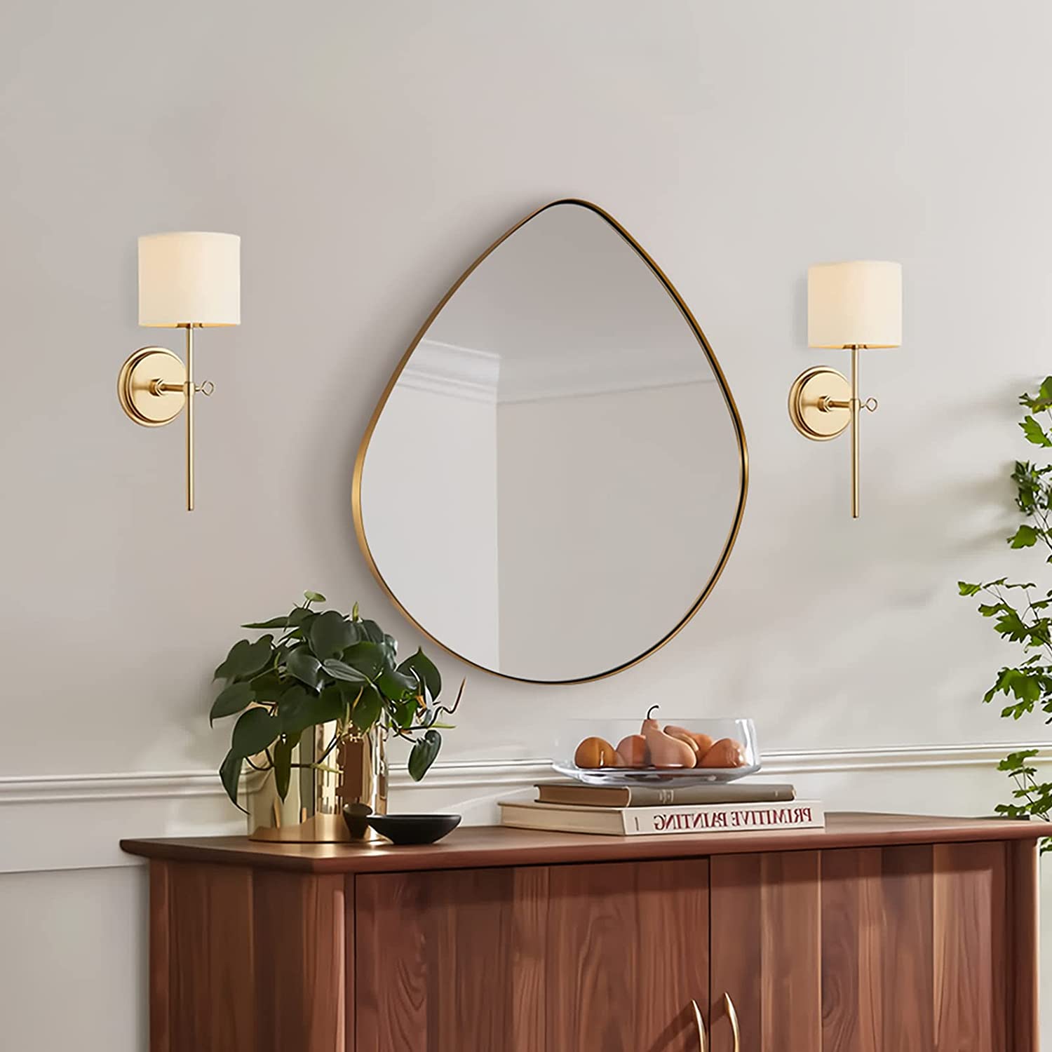 Organic Shaped Asymmetrical Irregular Decorative Gold Mirrors for Wall
