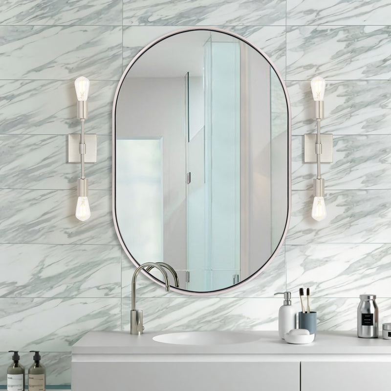 Iron Pill Shaped Bathroom Mirrors