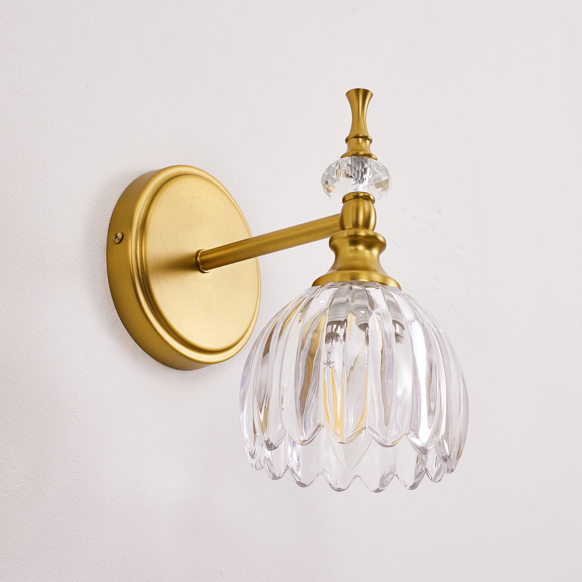 Contemporary Bathroom Vanity Light Fixtures with Tulip Glass Shade Sconces for Bath,Bedroom, Hallway