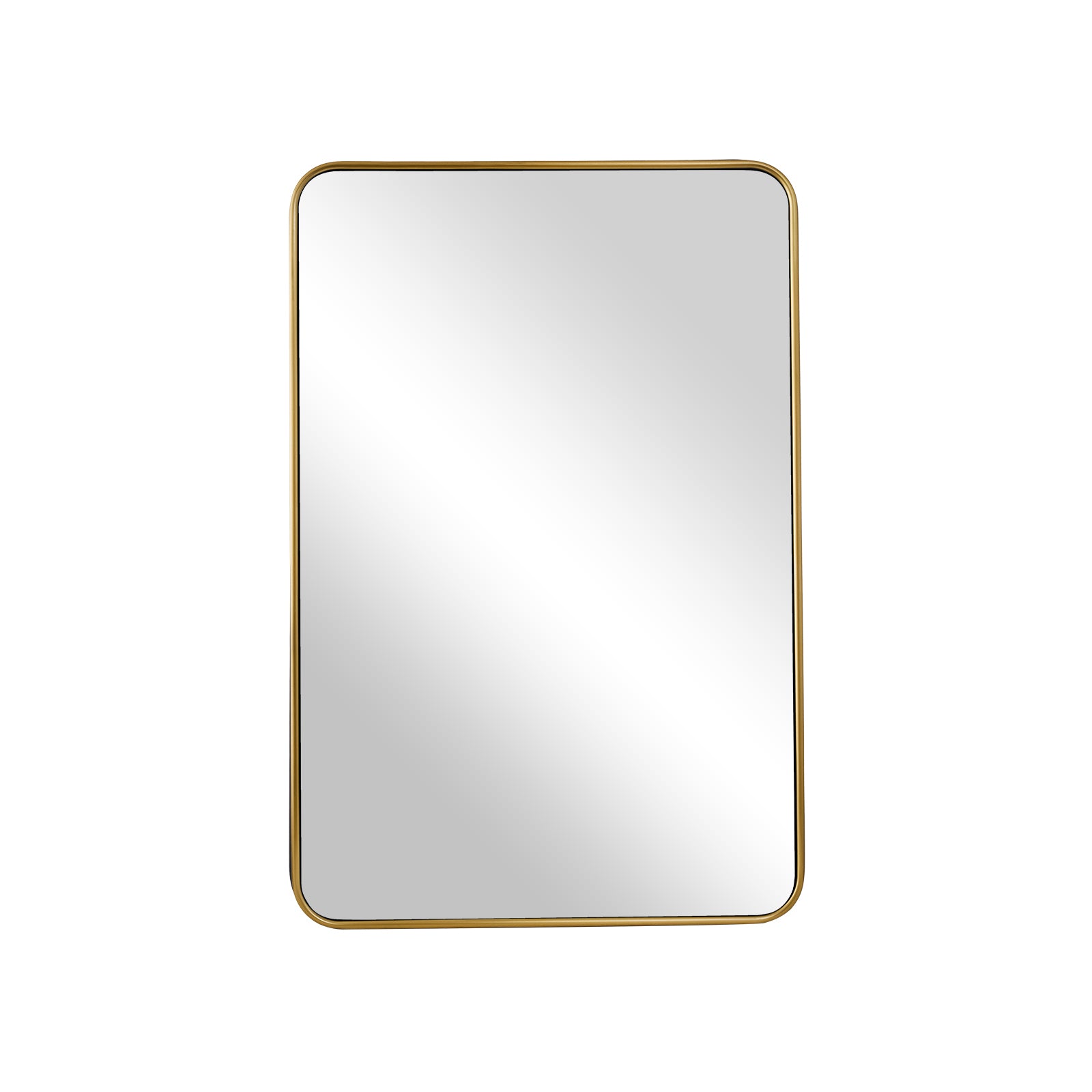 Modern Rounded Rectangular Bathroom Mirrors| U-Shaped Tube Stainless Steel Frame