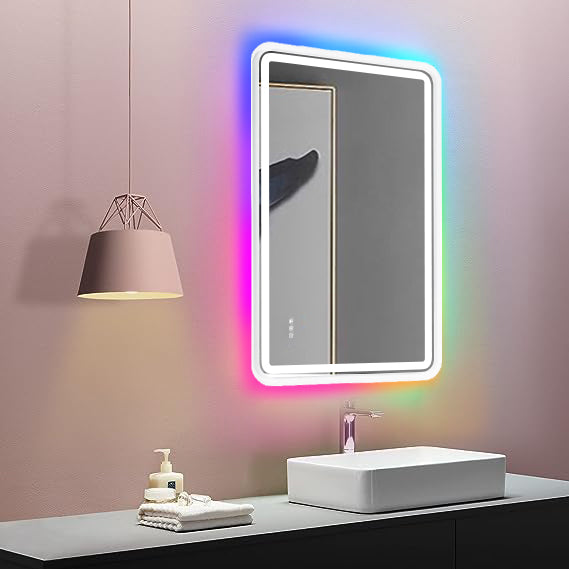 White Framed Led Vanity Mirror 11 WRGB Backlit