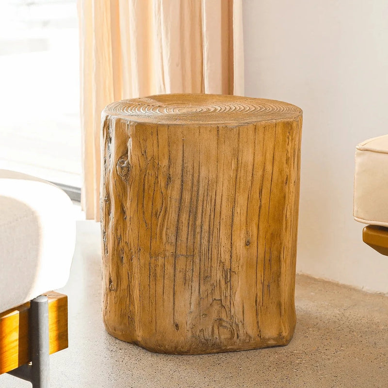Interior Outdoor Side Tables Faux Wood Stump Side Table End Table Stools