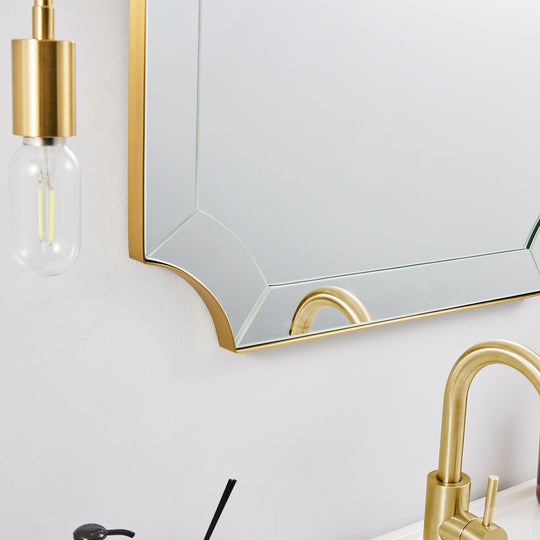 Minuette Scalloped Bathroom Decor Wall Mirrors Unique Mirrors| Stainless Steel Frame