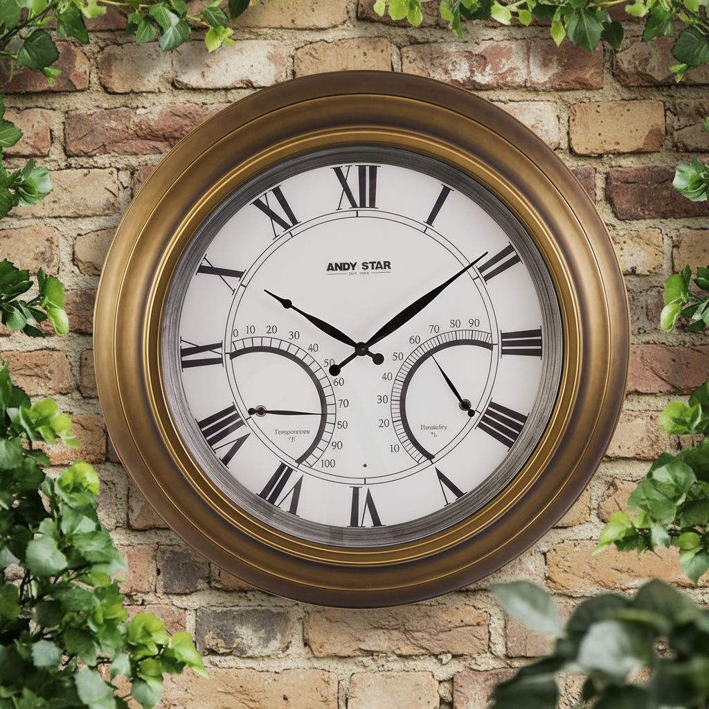 黄铜挂钟花园墙面