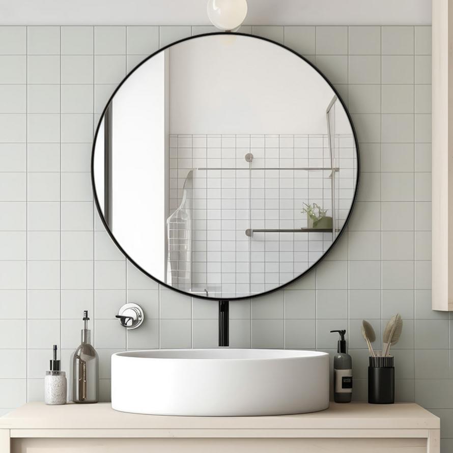 Open Box Like New: Modern Round Vanity Wall Mirrors For Bathroom