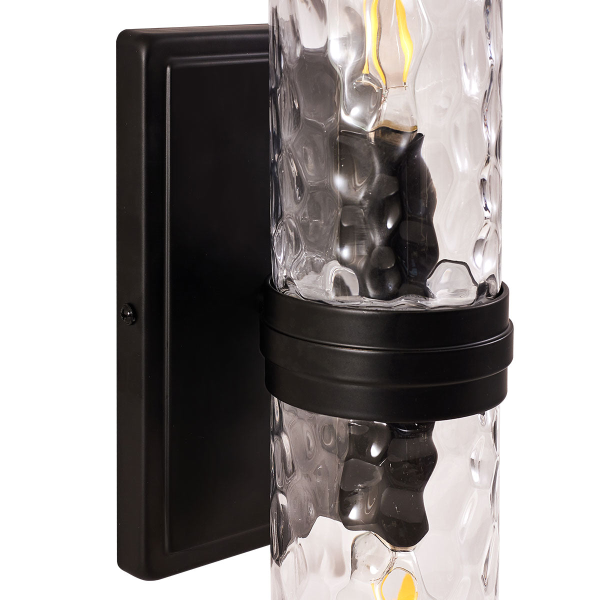 Modern Double-Cylinder Hammer Glass Shade Wall Bathroom Sconce Lights