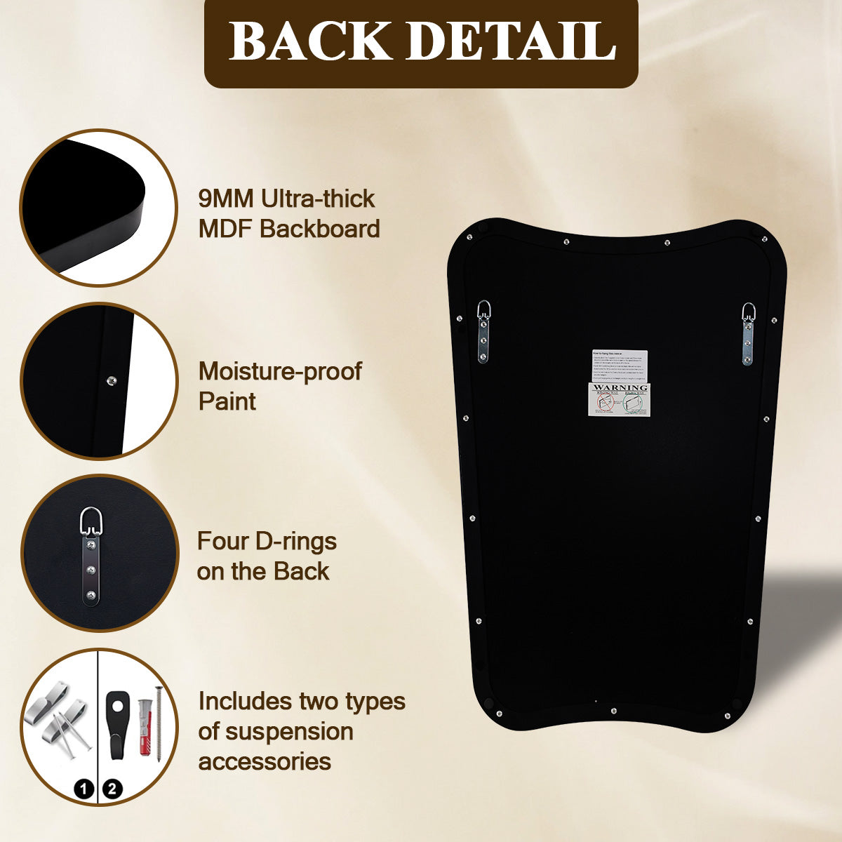 Asymmetrical Irregular Full Length Wall Mirror |Stainless Steel Frame