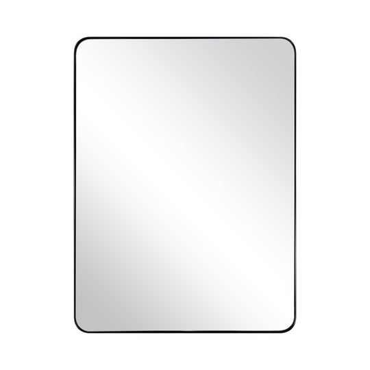 Modern Rounded Rectangle Mirror for Bathroom/ Vanity/ Wall | Stainless Steel Frame