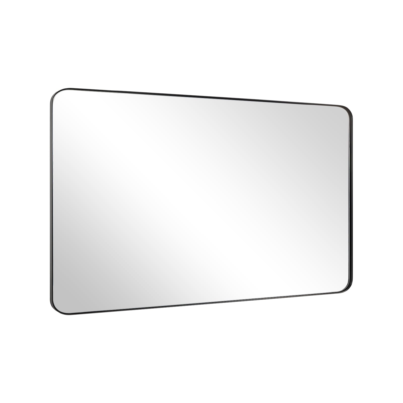 Modern Rounded Rectangle Mirror for Bathroom/ Vanity/ Wall | Stainless Steel Frame