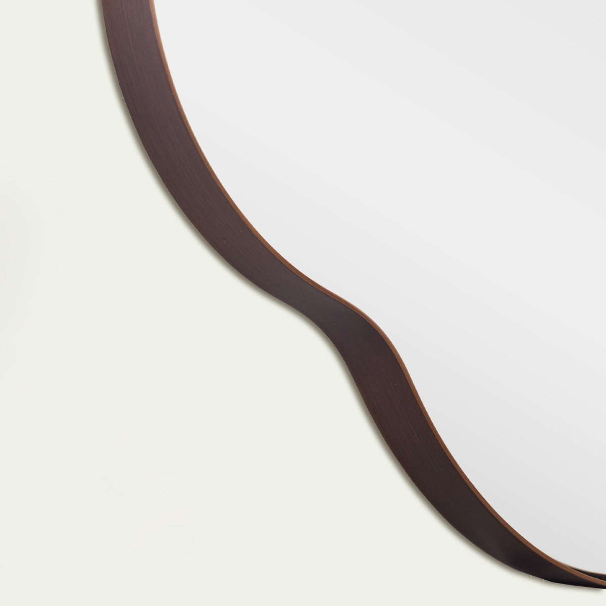 Modern Scalloped Oval Bathroom Vanity Mirror Wavy Wall Mirror | Stainless Steel Frame