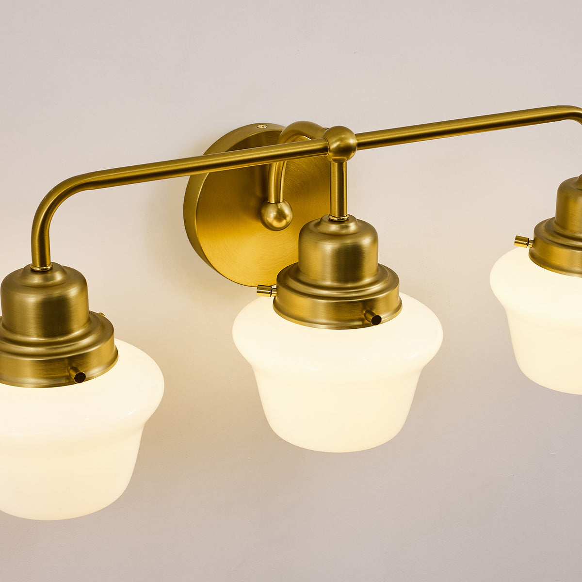 Traditional Schoolhouse Opal Glass Shade Bathroom Vanity Light