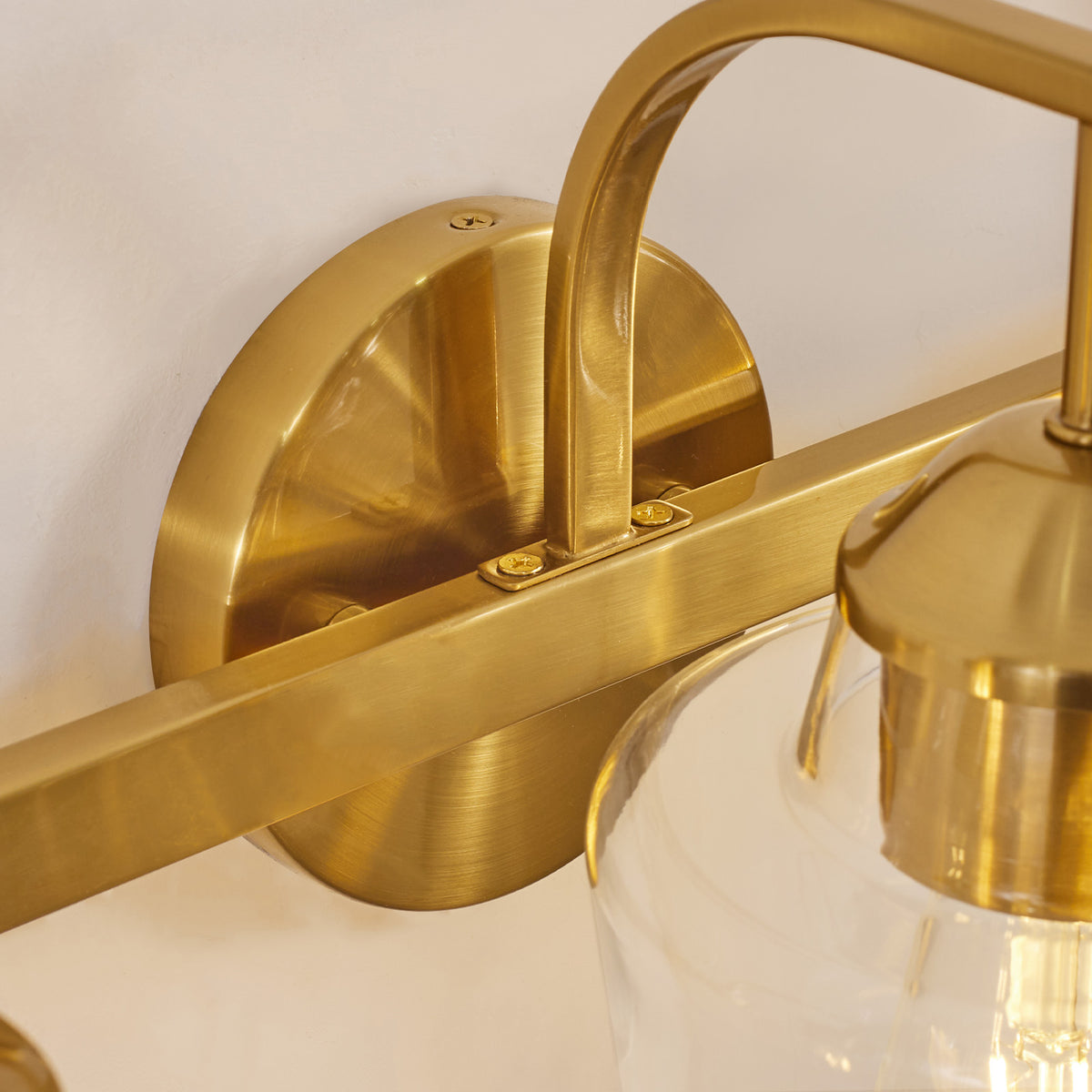 Contemporary Hand-Blown Tapered Glass Shade Bathroom Vanity Light