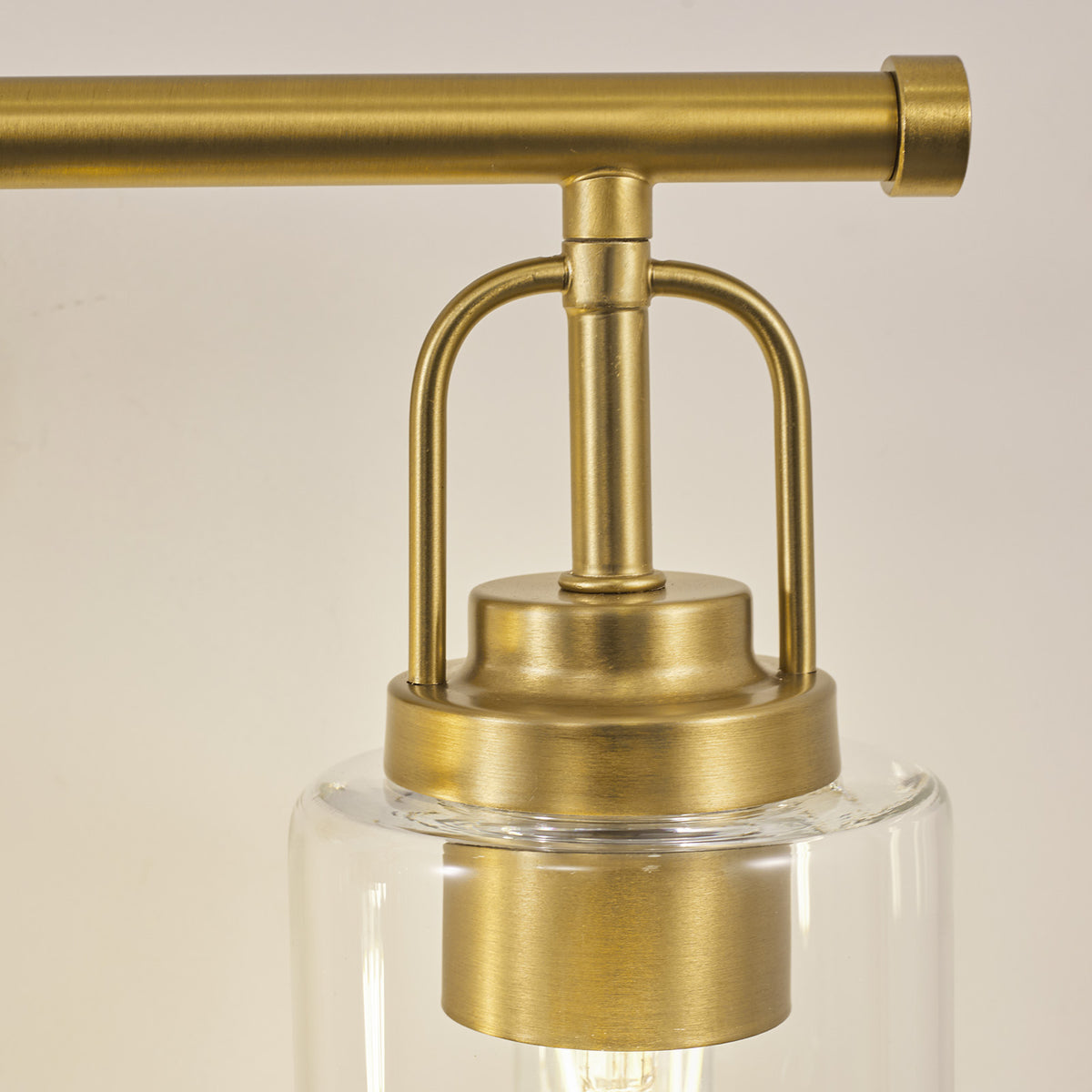 Transitional Cylindrical Clear Glass Shade Bathroom Vanity Light