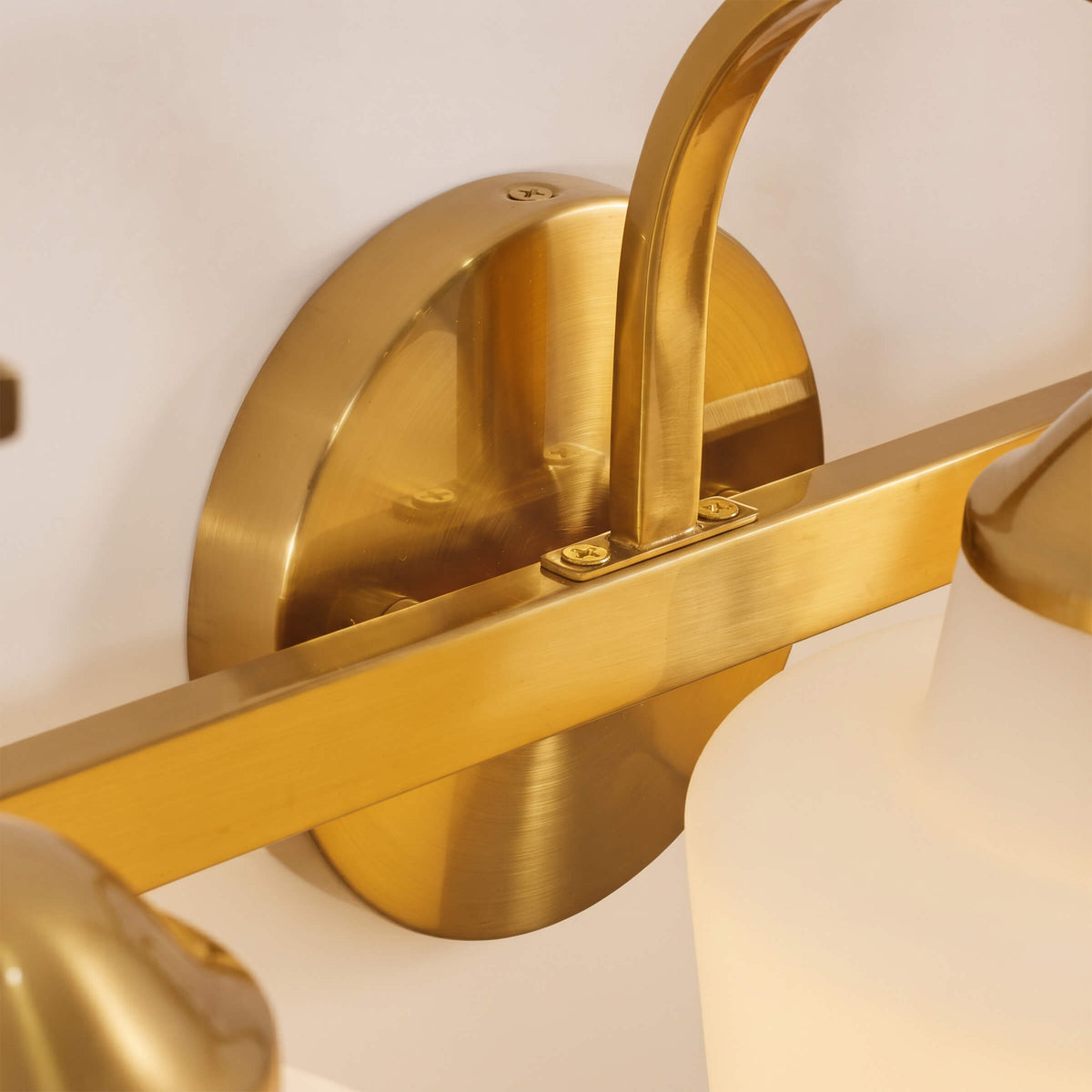 Contemporary Opal Glass Tapered Shade Bathroom Vanity Light
