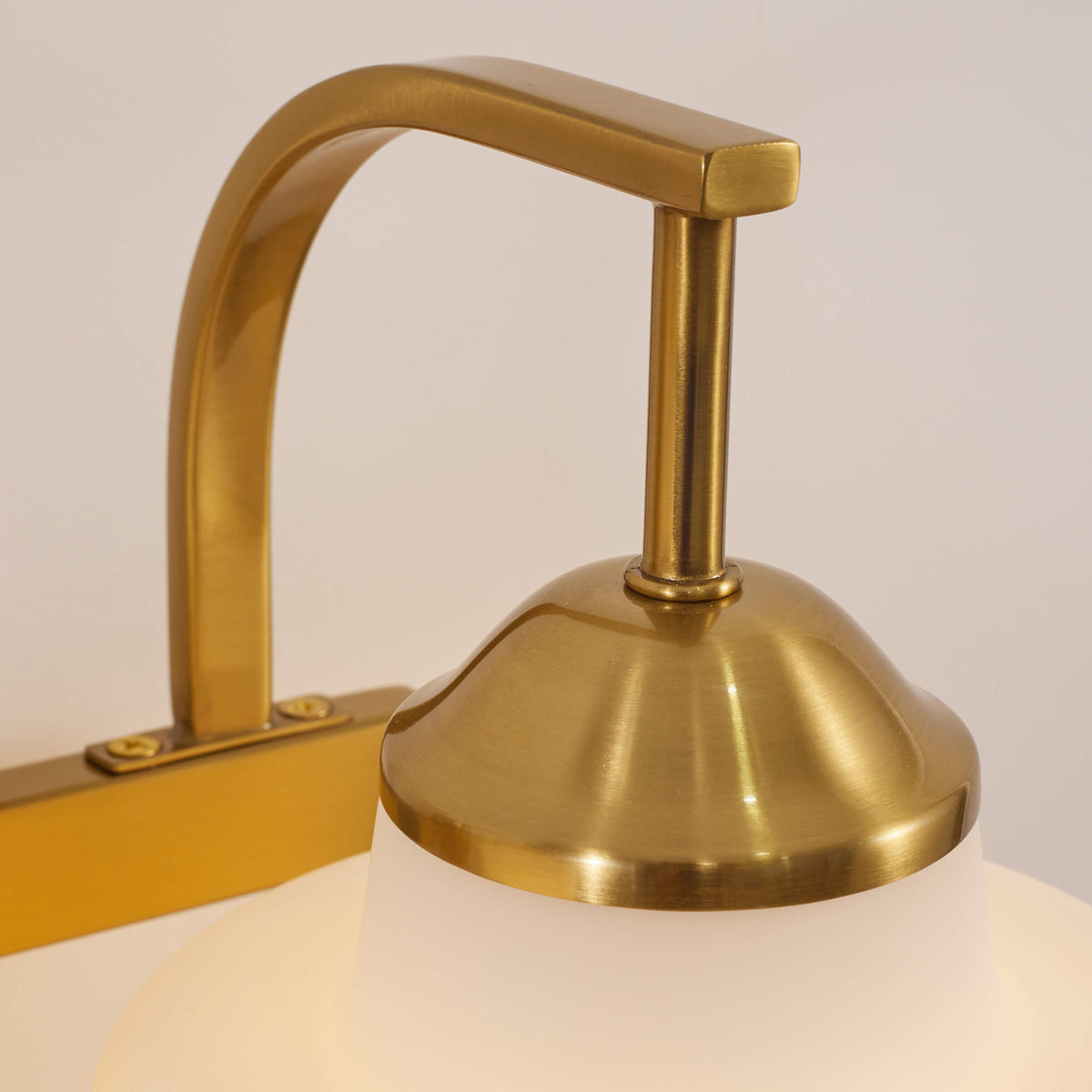 Contemporary Opal Glass Tapered Shade Bathroom Vanity Light