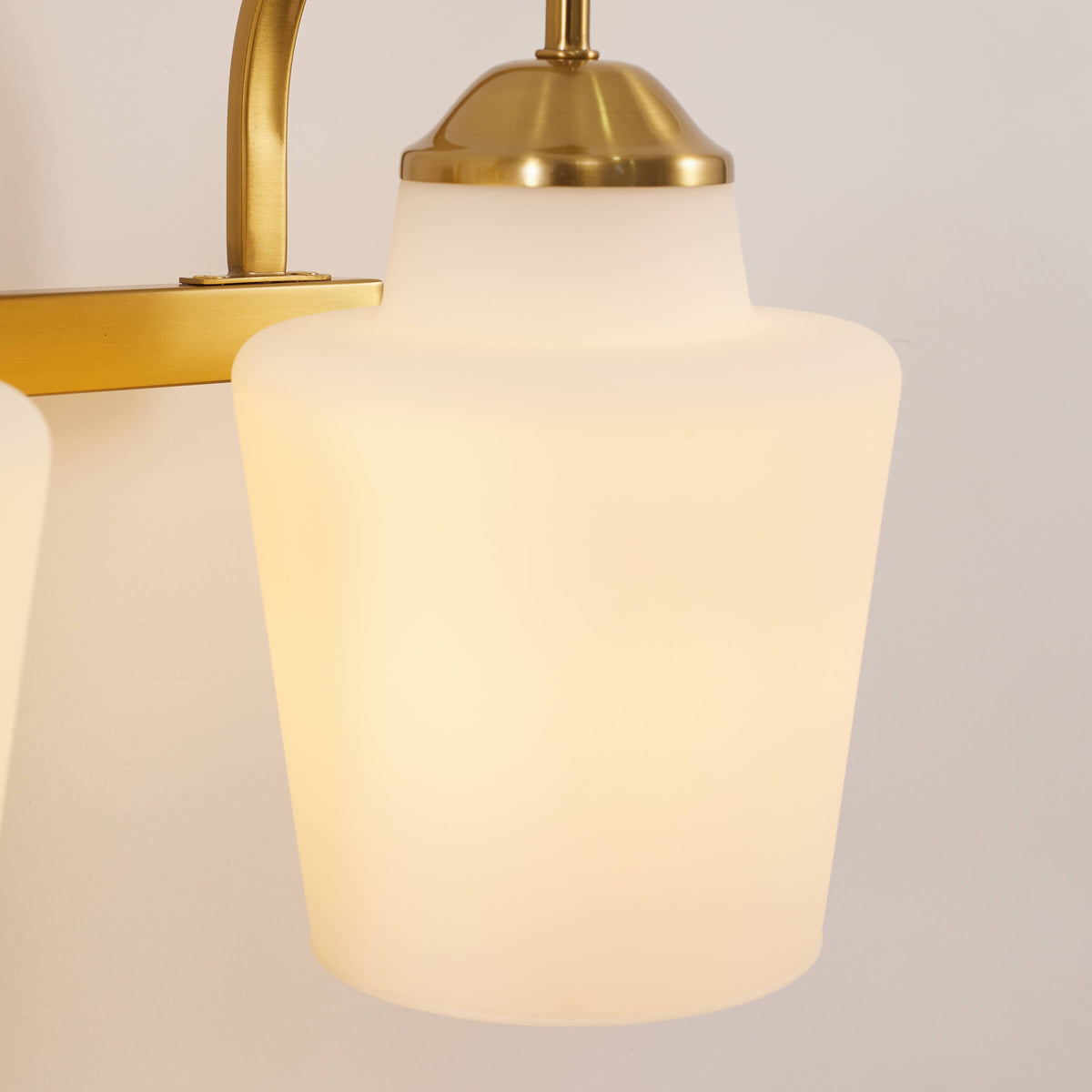 Contemporary Opal Glass Tapered Shade Bathroom Vanity Light