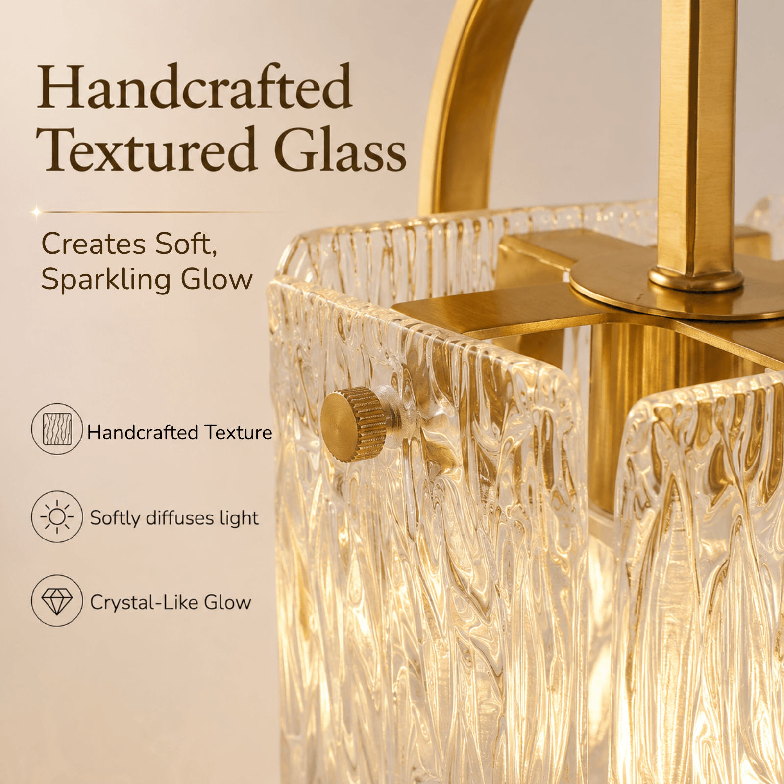 Luxury Textured Glass Shade Bathroom Vanity Light Sconce