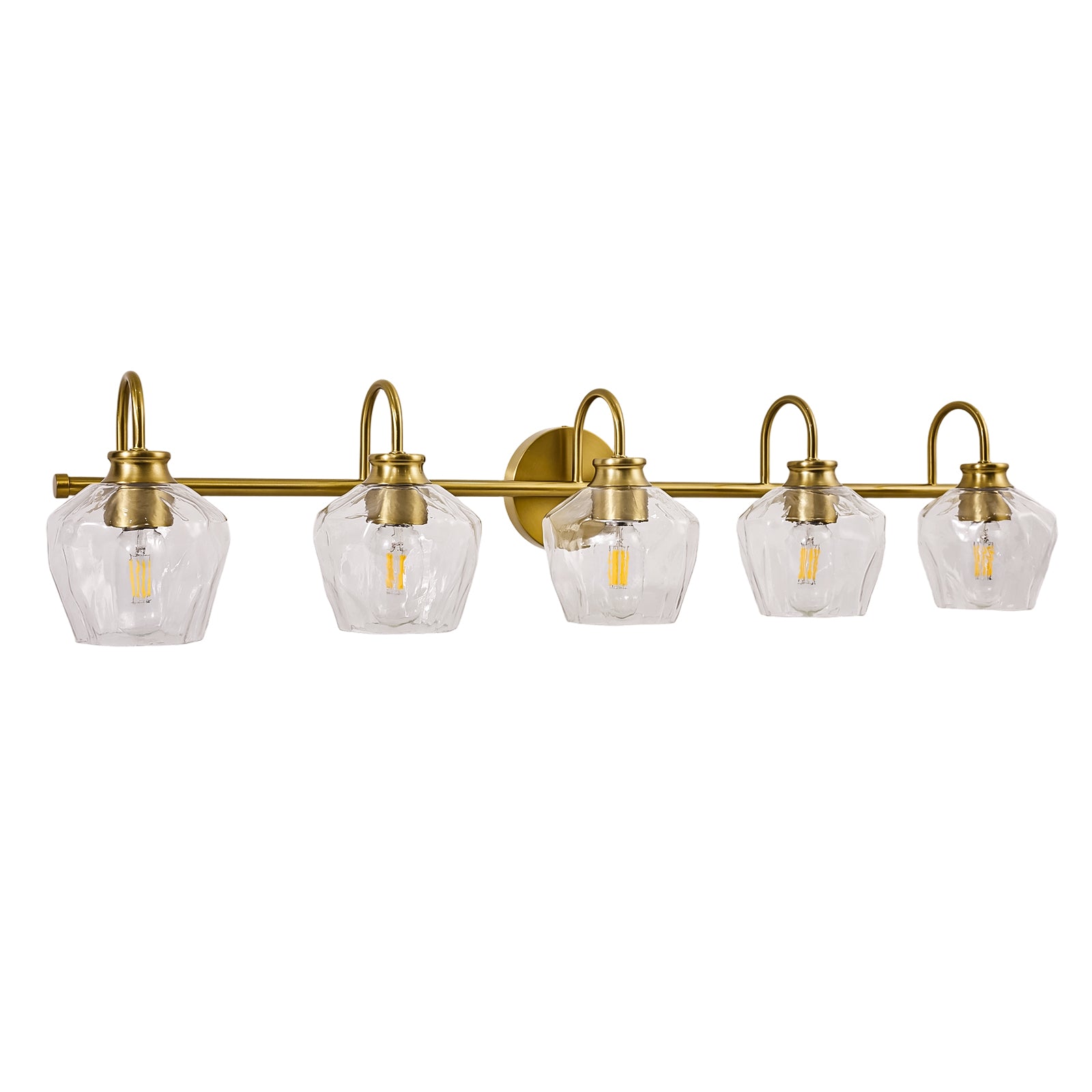 Contemporary  Hammer Glass Shade Gooseneck Bathroom Wall Sconce