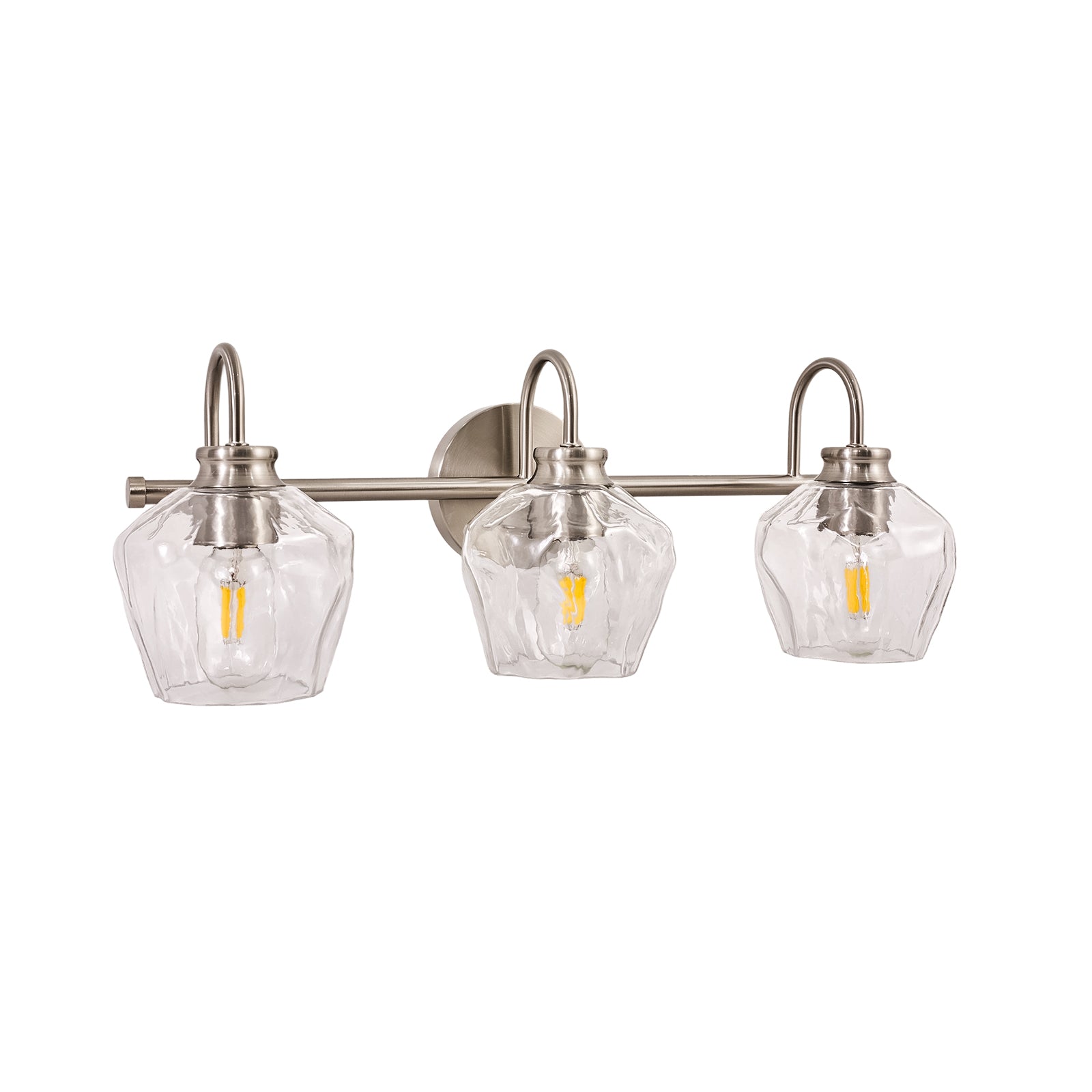 Contemporary  Hammer Glass Shade Gooseneck Bathroom Wall Sconce