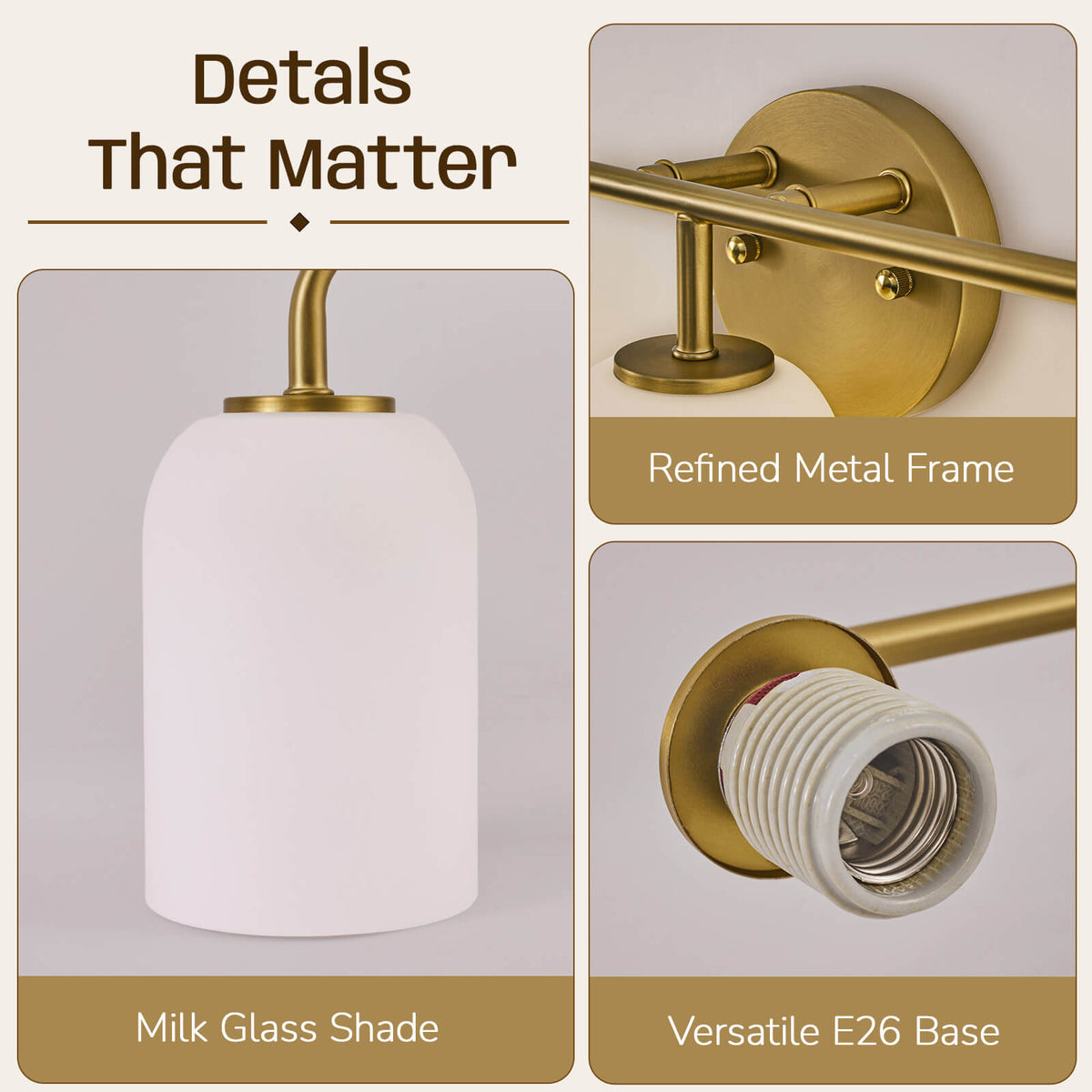 Modern Milk Glass Shade Vanity Light Wall Sconce