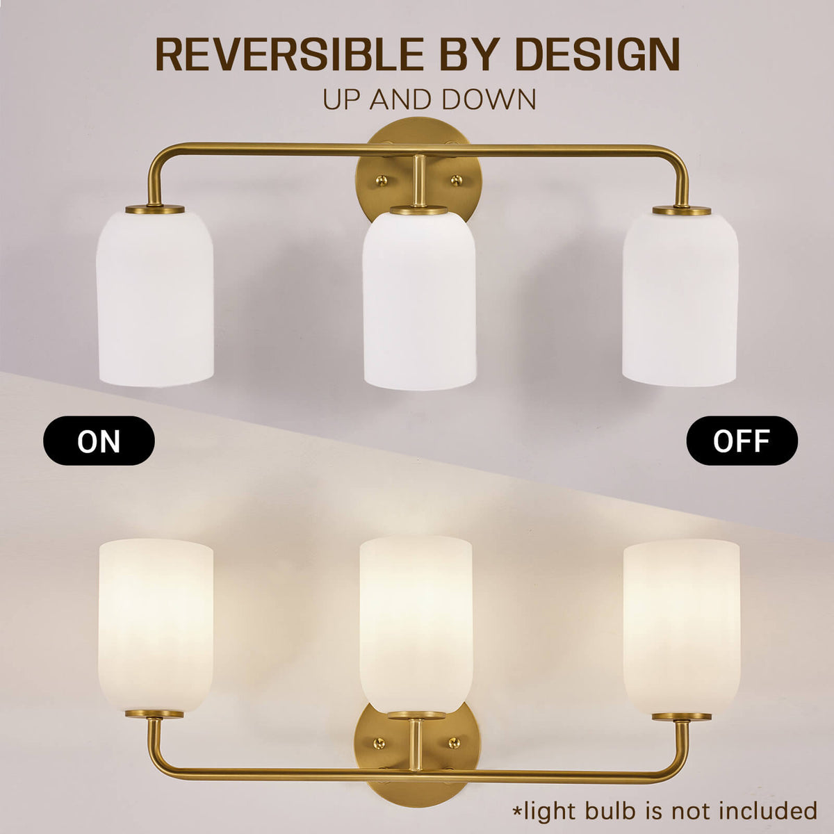 Modern Milk Glass Shade Vanity Light Wall Sconce