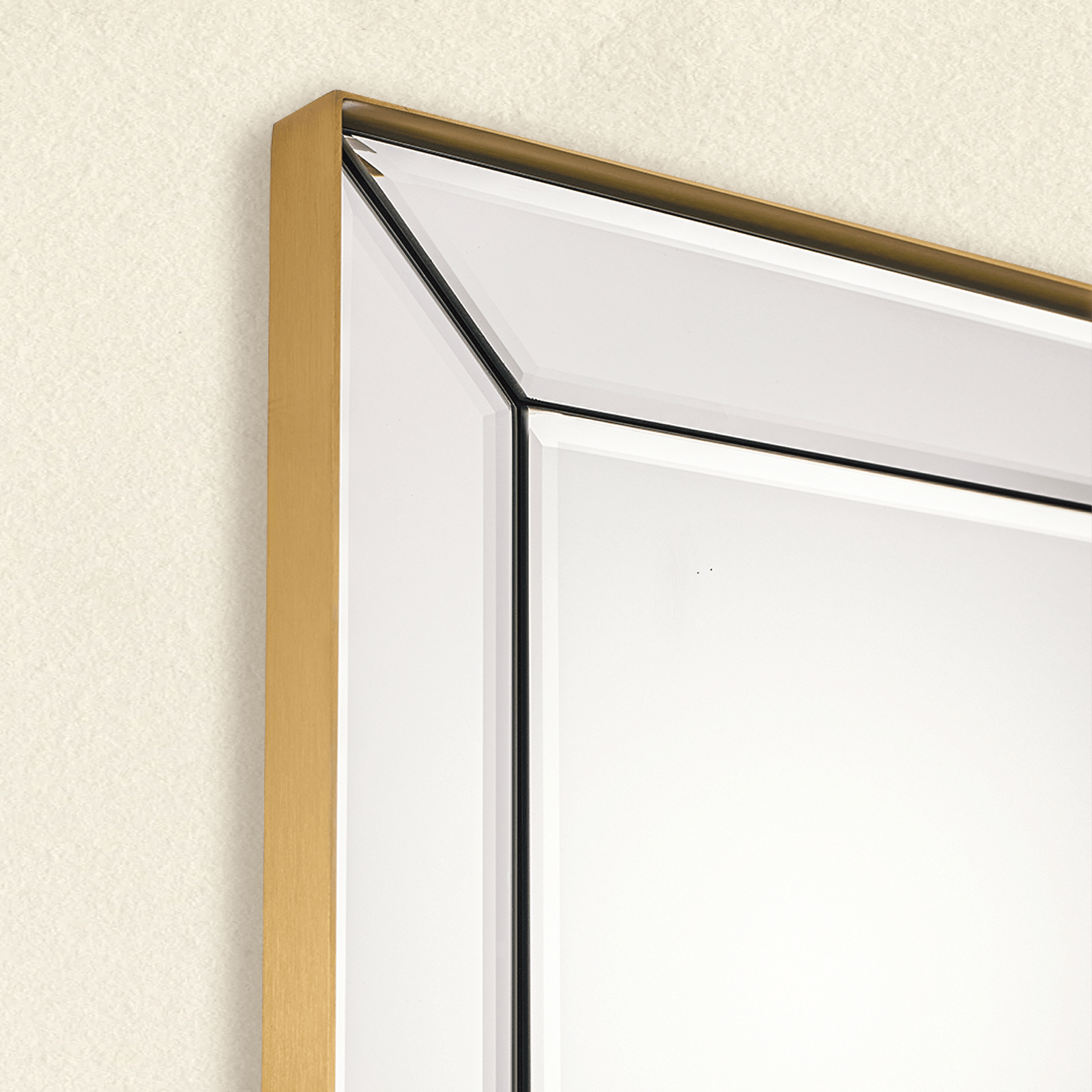 Contemporary Beveled Edge Rectangle Bathroom Vanity Mirror | Stainless Steel Frame