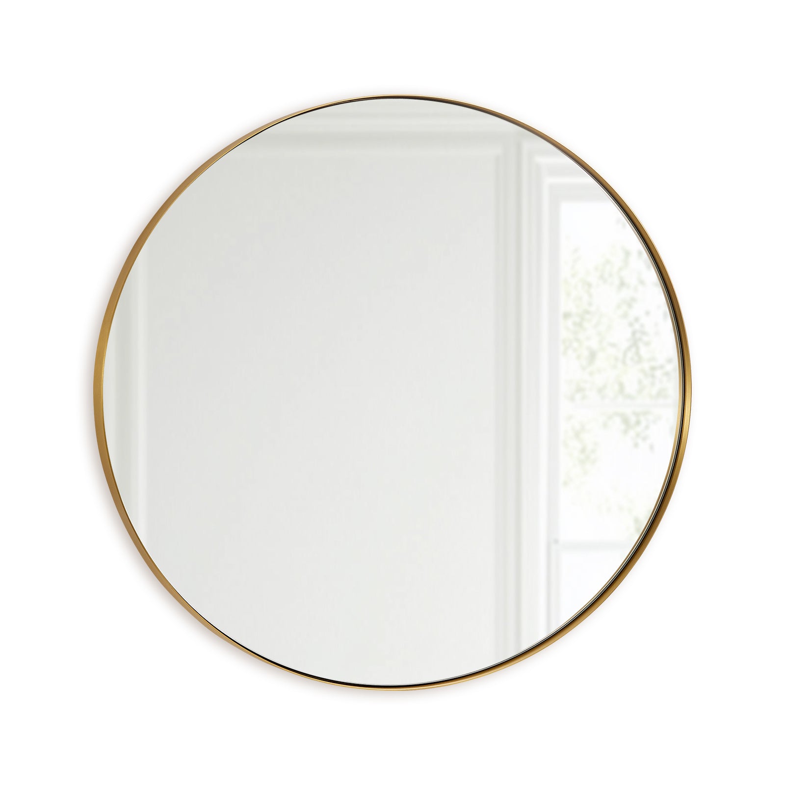 Contemporary Round Mirror for Bathroom | Stainless Steel Frame