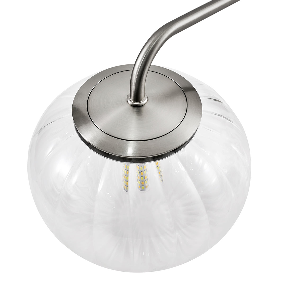 Contemporary Pumpkin Clear Glass Shade Bathroom Vanity Light