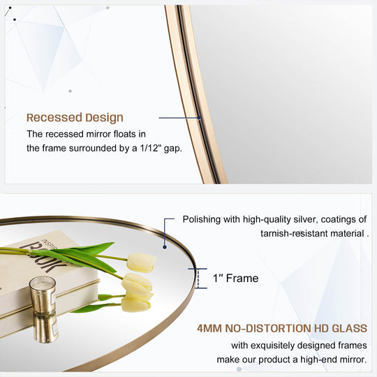 Modern Oval Bathroom Wall Mirrors |Stainless Steel Framed