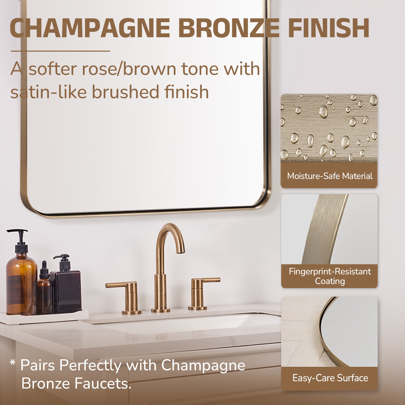 Contemporary Arched Bathroom Vanity Mirror | Stainless Steel Frame