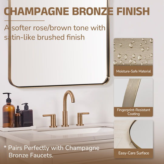 Contemporary Arched Bathroom Vanity Mirror | Stainless Steel Frame